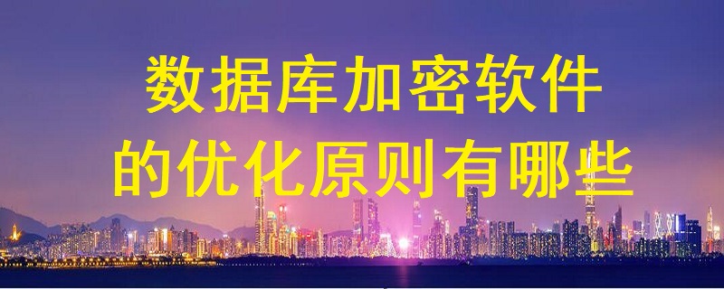 數據庫加密軟件的優化原則有哪些?